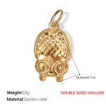color: PJ272G Double-sided Hollow Gold Pendant