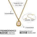 color: P004-Gold Shell Necklace 41+5cm