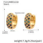 color: F1212-Deep Blue Zircon Earrings -Large
