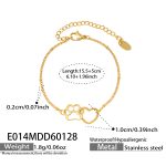 color: E014-Gold Bracelet 15.5+5cm
