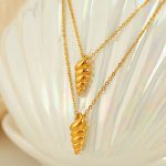 Metal Stainless Steel Conch Women's Diaoz Necklace Spiral Simple Design Clavicle Chain Head