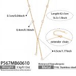 color: P567-Gold Necklace 42+5cm