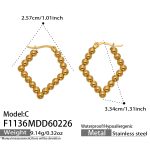 color: F1136-C Gold Earrings