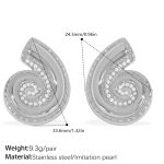 color: EH817WES White Bead Silver Earrings