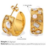color: EH1194WEG White Zircon Gold Earrings