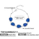 color: TXE564-Steel Color Sapphire Blue Cat's Eye Stone Bracelet
