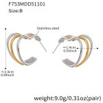 color: F753-B Style Two-tone Gold Earrings