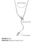 color: XL819WES White Zircon Silver Necklace
