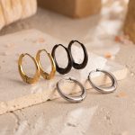 round Stainless Steel Ear Clip Women's Versatile Simple 18K Plated Earrings Geometric Earrings