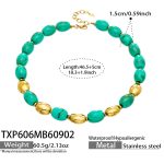 color: TXP606-Green Color Resin Gold Necklace -46.5+5cm
