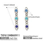 color: TXF615-Blue Zircon Steel Color Earrings