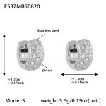 color: F537-Steel Color Zircon Earrings -S