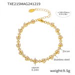 color: TXE215-Gold White Zircon Bracelet