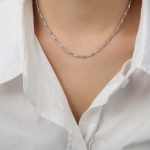 color: P404-Medium Steel Color Necklace -40+5cm-9g
