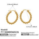 color: F1136-B Gold Earrings