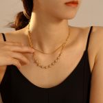 Ornament Loving Heart Zircon Clavicle Necklace Light Luxury Dress Design Stainless Steel Necklace