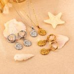 Stainless Steel Conch Pendant Earrings Package Women's Versatile 18K Ocean