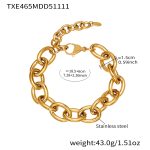 color: TXE465-Gold Bracelet 18.5+6cm