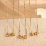 Loph Geometric Stainless Steel Bow Classic Style All-Match Necklace