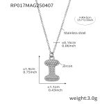color: RP017-I Letter Steel Color Necklace 40+5cm