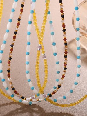 New Bohemian Beaded Clavicle Chain Neck Chain Simple and Light Luxury Necklace for Women