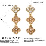 color: TXF130-Champagne Zircon Gold Earrings