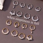 Exotic Small and Exquisite Titanium Alloy Inlaid Zircon Nose Stud 18K Gold Plating Puncture Seamless Nose Ring