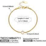 color: TXE351-Zircon Gold Bracelet -17+3cm