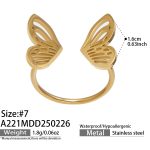 color: A221 Gold Butterfly Ring -Open Adjustable