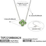 color: TXP225-Green Color Zircon Steel Color Necklace -41.5+5cm