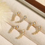 Half Moon Thin Rod Earrings Simple High-End All-Match Earrings Light Luxury Irregular Multiple Ear Piercings