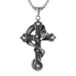 color: Serpentine Cross + Stainless Steel Chain