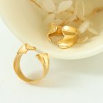 Cold Personality Shaped Open Ring Female Simple Stainless Steel 18K Gold Plating Ring Ornament Female