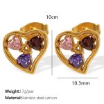 color: EH833 Multicolor Zircon Gold Earrings