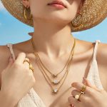 round Drop-Shaped Diamond Horse Eye Stainless Steel Gold-Plated Zircon Pendant Necklace Female Ins Personality Female Accessories