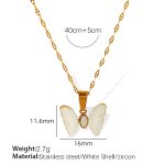 color: XL288 White Zircon Gold Necklace