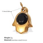 color: PJ559BKG Black Zircon Gold Pendant
