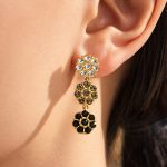 Light Luxury Full Zircon Dopamine Jewelry Stainless Steel Gold Plated Simple Female Earrings Bracelet and Necklace Set
