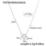 color: TXP295-Steel Color 5A Zircon Necklace 41+5cm