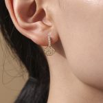 Super Flash Zircon Love Lucky Four-Leaf Flower Necklace Bracelet Earrings Light Luxury High-Grade Women's Stainless Steel Suit