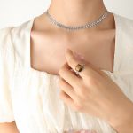 color: P362-Steel Color Necklace -35+5cm