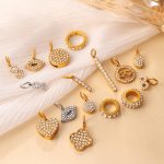 Exquisite Shining Diamond Gold Pendant Advanced Temperament Entry Lux Earrings Necklace Ornament Accessories