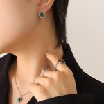 color: F638-Steel Color Turquoise Earrings