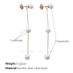 color: EH1084WEG Glass Bead Gold Earrings