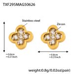 color: TXF295-Gold 5A Zircon Earrings
