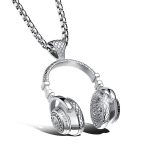 color: Earphone Silver + Stainless Steel Chain