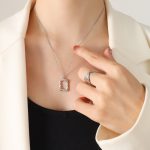 color: P636-Steel Color Necklace -40+5cm