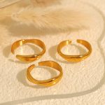 Simple Geometric C- Shaped Open Personalized Ring Elegant High-Grade Cold