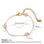 color: SL75 Pink Stone Gold Bracelet
