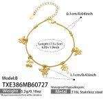 color: TXE386-B Style Multi-pendant Zircon Gold Necklace